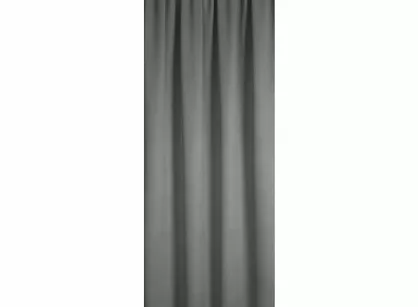 Zasłona gotowa na taśmie 130x300 CARLO zaciemniająca typu blackout popielata z tkaniny strukturalnej