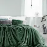 Koc futrzany 150x200 TIFFANY ciemna zieleń ze srebrną nitką Design 91 - 2