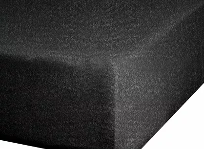 Prześcieradło z bawełny frotte z gumką czarne 160x200 Design 91