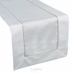 Bieżnik elegancki 40x180 MADELE biały zdobiony złotą lamówką - 6