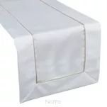 Bieżnik elegancki 40x180 MADELE biały zdobiony złotą lamówką - 3