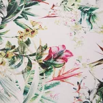 Bieżnik na taras 40x140 GARDEN 31 biały wodoodporny zielony motyw kwiatowy - 2