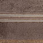 Ręcznik 70x140 FILON jasny brąz zdobiony bordiurą w prążki z połyskującą srebrną nicią - 2