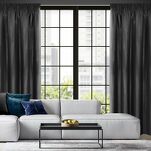 Zasłona na taśmie 140x270 AGGIE jednokolorowa czarna z dodatkiem lureksu błyszcząca - 10