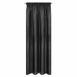 Zasłona na taśmie 140x270 AGGIE jednokolorowa czarna z dodatkiem lureksu błyszcząca - 6