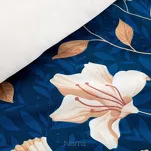 Pościel satynowa 140x200 NIKA 48 granatowa z motywem botanicznym z kolekcji Nova Print - 6