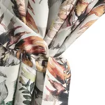 Zasłona na taras 155x260 GARDEN 2 na szelkach zapinanymi na rzepy biała z stalowym wzorem kwiatowym wodoodporna - 8