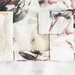 Zasłona na taras 155x260 GARDEN 2 na szelkach zapinanymi na rzepy biała z stalowym wzorem kwiatowym wodoodporna - 9