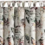 Zasłona na taras 155x260 GARDEN 2 na szelkach zapinanymi na rzepy biała z stalowym wzorem kwiatowym wodoodporna - 4