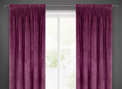 Zasłona gotowa na taśmie 140x270 VILLA welwetowa ciemny fiolet jednokolorowa o aksamitnej strukturze