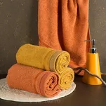 Ręcznik 100x150 ABBIE kremowy  z żakardową błyszczącą bordiurą w pasy z delikatną krateczką 500 g/m2 - 5