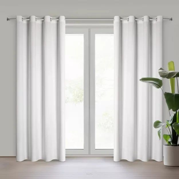 Zasłona na przelotkach 140x250 PIERRE welwetowa biała jednokolorowa