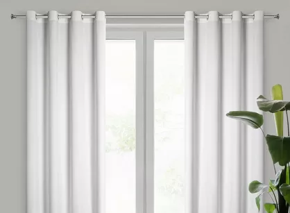 Zasłona na przelotkach 140x250 PIERRE welwetowa biała jednokolorowa