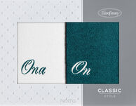 Komplet ręczników 2x70x140 ON ONA białe turkusowe - 2