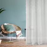 Zasłona gotowa na przelotkach 140x250 STELLA srebrna zdobiona pomponikami Design 91 - 7