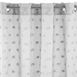 Zasłona gotowa na przelotkach 140x250 STELLA srebrna zdobiona pomponikami Design 91 - 3