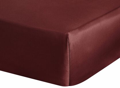 Prześcieradło z satyny bawełnianej z gumką NOVA 3 burgundowe 100x200