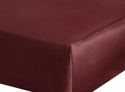 Prześcieradło z satyny bawełnianej z gumką NOVA 3 burgundowe 100x200