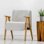 Narzuta na fotel welwetowa 70x160 SOFIA biała pikowana w gęstą jodełkę - 7