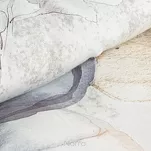 Pościel z makosatyny 160x200 DARIA Eva Minge biała szara wzór botaniczny Premium - 3