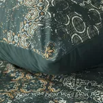 Pościel satynowa 160x200 SPRING 69 ciemna zieleń beż z nadrukiem mozaiki z kolekcji  Satin - 3