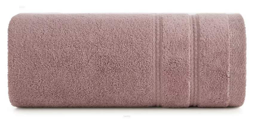 Ręcznik bawełniany 70x140 GLORY 4 liliowy z minimalistyczną bordiurą przeszywaną srebrną nicią