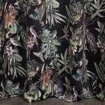 Zasłona na przelotkach 140x250 BECKY welwetowa czarna z zielonym nadrukiem botanicznym - 8