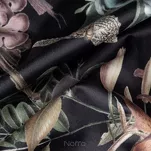 Zasłona na przelotkach 140x250 BECKY welwetowa czarna z zielonym nadrukiem botanicznym - 3