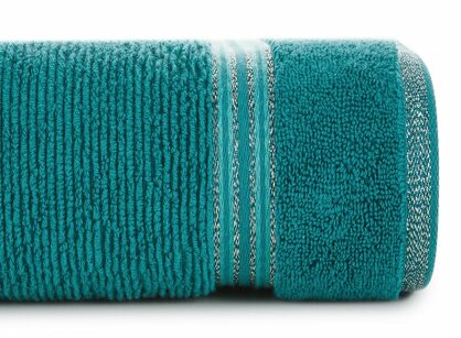 Ręcznik 30x50 FILON tuksusowy zdobiony bordiurą w prążki z połyskującą srebrną nicią