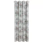 Zasłona na przelotkach 140x250 MARISA zielona różowa z kwiatowym nadrukiem - 10