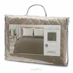 Narzuta na fotel welwetowa 70x160 ARIEL beżowa pikowana w motyw łuski - 7