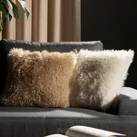 Poszewka dekoracyjna 45x45 SANA pudrowa z miękkiego futerka - 3