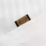 Pościel satynowa 160x200 VERA jednokolorowa gładka biała w prążki - 5