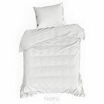 Pościel satynowa 160x200 VERA jednokolorowa gładka biała w prążki - 8