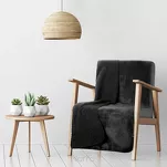 Koc na fotel jednokolorowy 70x160 TEDY czarny imitujący buklę - 2