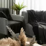 Koc na fotel jednokolorowy 70x160 TEDY czarny imitujący buklę - 10