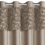 Zasłona na przelotkach 140x250 ROSES 13 Eva Minge welwetowa ciemny beż aplikacja róż 3D - 4