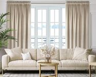 Zasłona na przelotkach 140x250 MELANIE welwetowa beżowa o aksamitnej strukturze - 9