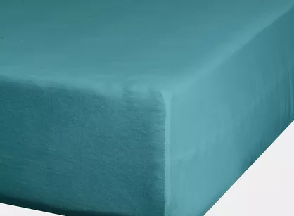 Prześcieradło z satyny bawełnianej z gumką NOVA 3 turkusowe 140x200