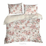 Pościel satynowa 220x200 SPRING 42 beżowa w pudrowy wzór kwiatów - 2