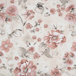 Pościel satynowa 220x200 SPRING 42 beżowa w pudrowy wzór kwiatów - 3