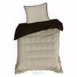 Pościel z makosatyny 140x200 LUNARA beżowa brązowa z ozdobnym sznurem pasmanteryjnym - 5