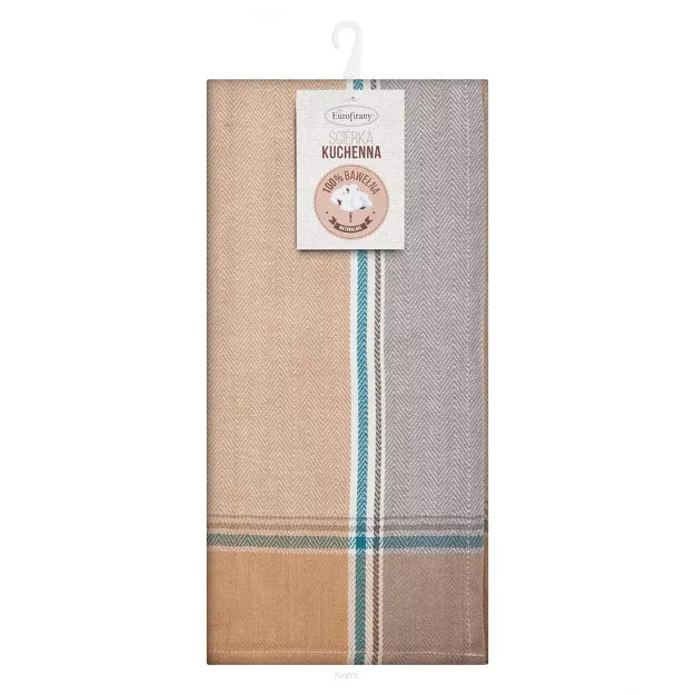 Ścierka kuchenna 50x70 OLIVIA 1 beżowa w jodełkę z bawełny