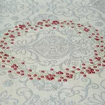 Bieżnik świąteczny 50x110 1198 gobelinowy srebrzysty z gwiazdką betlejemską i połyskującą srebrną nicią - 2