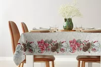 Bieżnik świąteczny 50x110 1198 gobelinowy srebrzysty z gwiazdką betlejemską i połyskującą srebrną nicią - 6