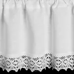 Zazdrostka gotowa w tunelu 150x30 CLARIE biała z bawełny zdobiona koronką - 6