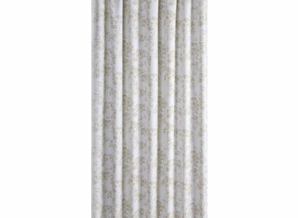 Zasłona na taras 155x200 GARDEN 12 kremowa w tunelu wodoodporna z motywem roślinnym