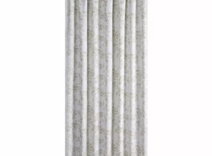 Zasłona na taras 155x200 GARDEN 12 kremowa w tunelu wodoodporna z motywem roślinnym