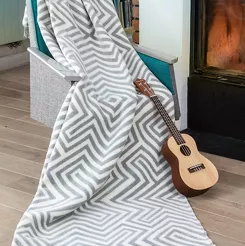 Koc bawełniany 150x200 1008-2 popielaty z frędzlami