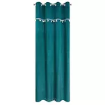 Zasłona na przelotkach 140x250 KIDS 1 ciemny turkus zdobiona taśmą dekoracyjną w wiszące słoniki - 11